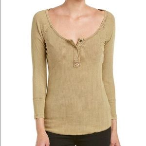 Free People Soft Long Green Top